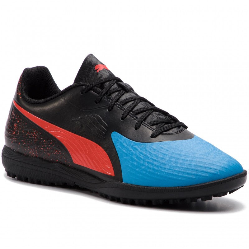 Puma soccer shoe One 19.4 TT 105495 ​​01 light blue-red-black