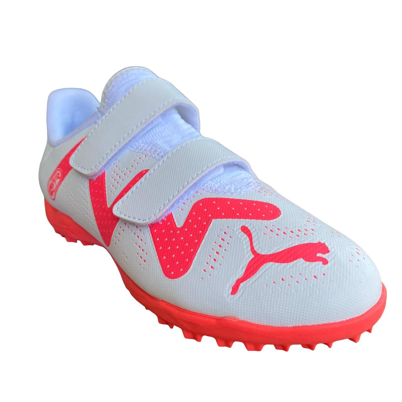 Puma boys&#39; futsal shoe with strap Future Play TT V 107394-01 white-orchid