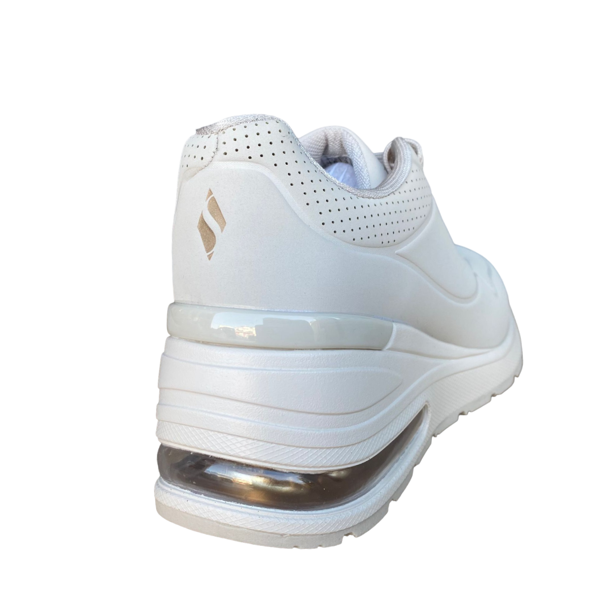 Skechers scarpa sneakers da donna Million Air Elevated 155401/OFWT bianco spento