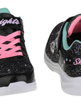 Skechers girls' sneakers with lights S Lights Glimmer Glitter N Glow 20267L BKPK black pink