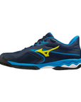 Mizuno men's tennis shoe Wave Exceed Light 2 AC 61GA231814 blue-light blue-yellow