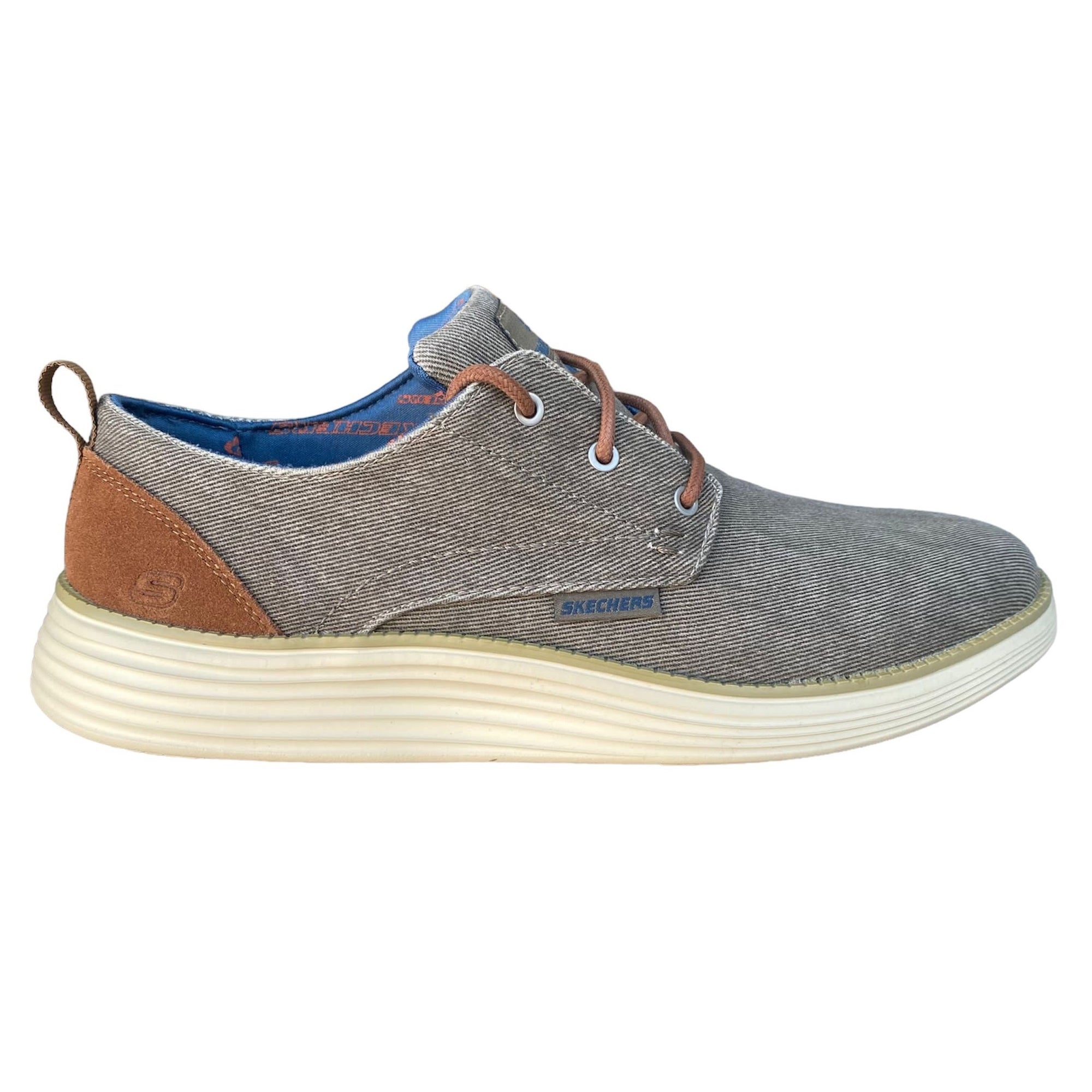 Skechers men&#39;s casual shoe in Status 2.0 Pexton 65910 TPE dove gray canvas