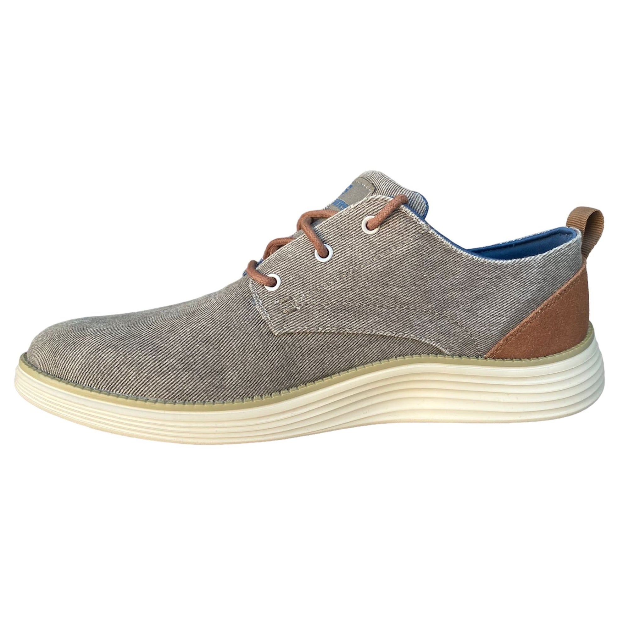 Skechers men&#39;s casual shoe in Status 2.0 Pexton 65910 TPE dove gray canvas