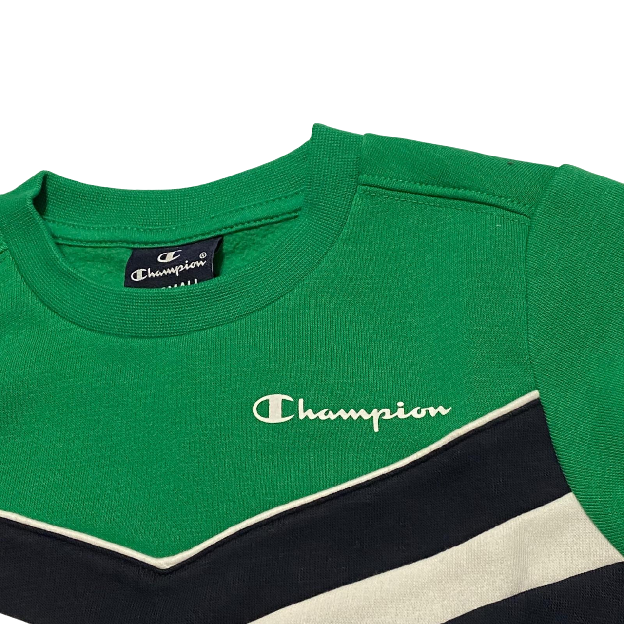 Champion Tuta sportiva con felpa girocollo da ragazzo Lagacy 306593 GS018 verde-blu