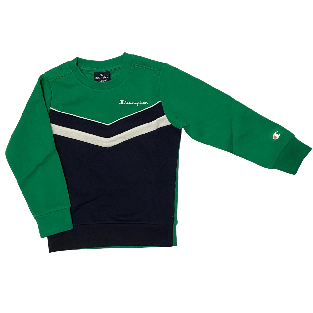 Champion Tuta sportiva con felpa girocollo da ragazzo Lagacy 306593 GS018 verde-blu