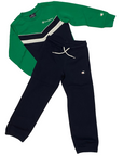 Champion Tuta sportiva con felpa girocollo da ragazzo Lagacy 306593 GS018 verde-blu