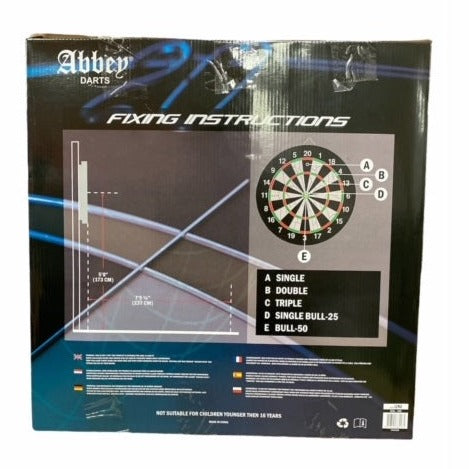 Abbey Set Double-sided wall-mounted dartboard with Darts Flock II 52AL darts