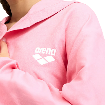 Accappatoio Arena in microfibra unisex rosa-bianco per nuoto e sport acquatici con asciugatura rapida