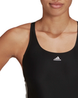 Adidas women's one-piece swimming costume 3S Mid Suit HD0403 black