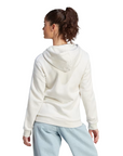 Adidas Women's sweatshirt with hood and full zip with 3 stripes IM0239 milk white