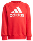 Adidas children's tracksuit with crewneck sweatshirt Essentials Logo IJ6378 red-black