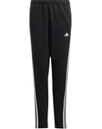 Adidas children's tracksuit in fleece cotton Tiberio 3 stripes IB4094 black-white-grey