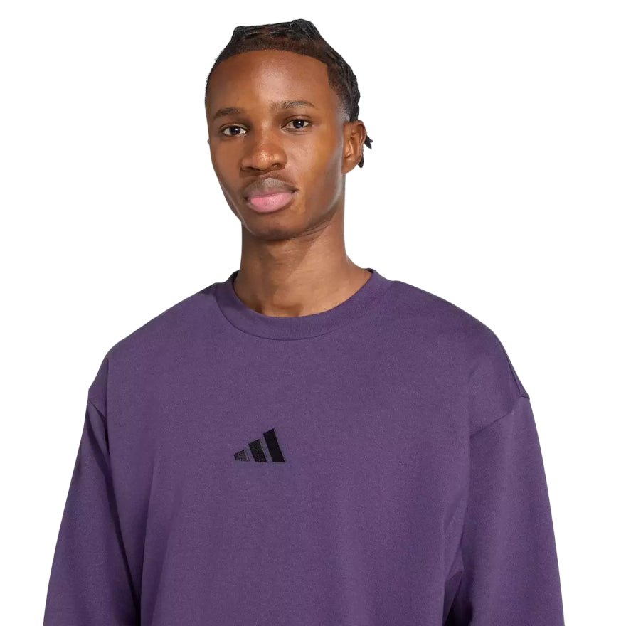 Adidas - Felpa Uomo Essentials Fleece JX3313 Viola - dettaglio logo