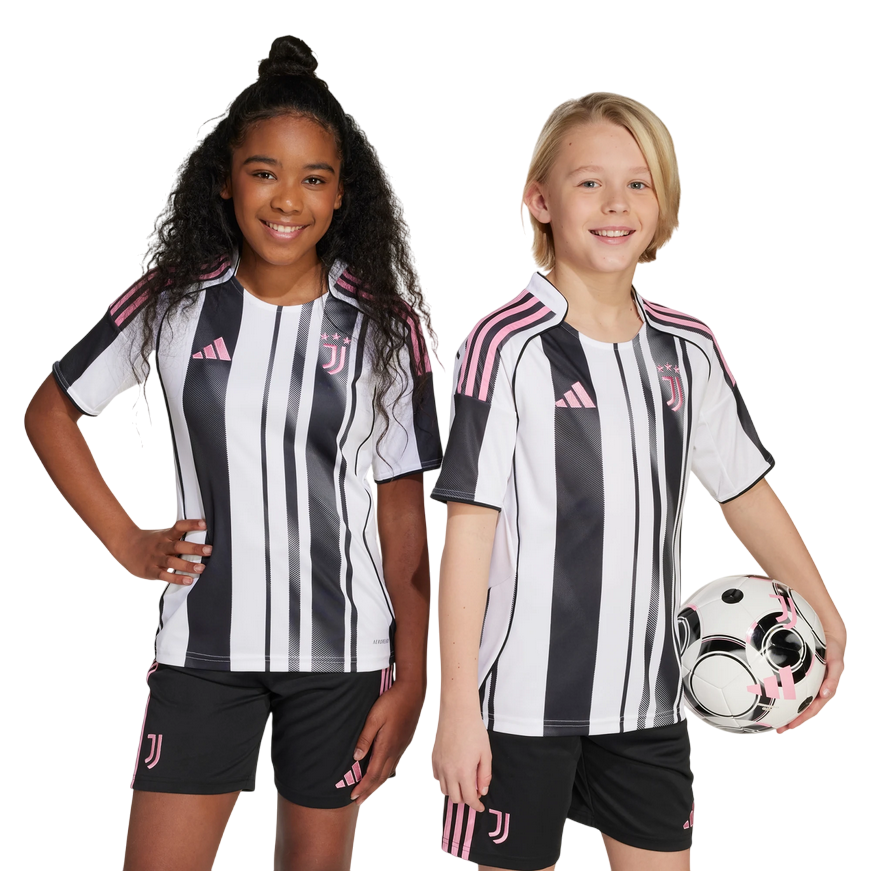 Adidas - JUNIOR Juventus Maglia Home Ufficiale 2025/26 JN5237 nero-bianco - frontale