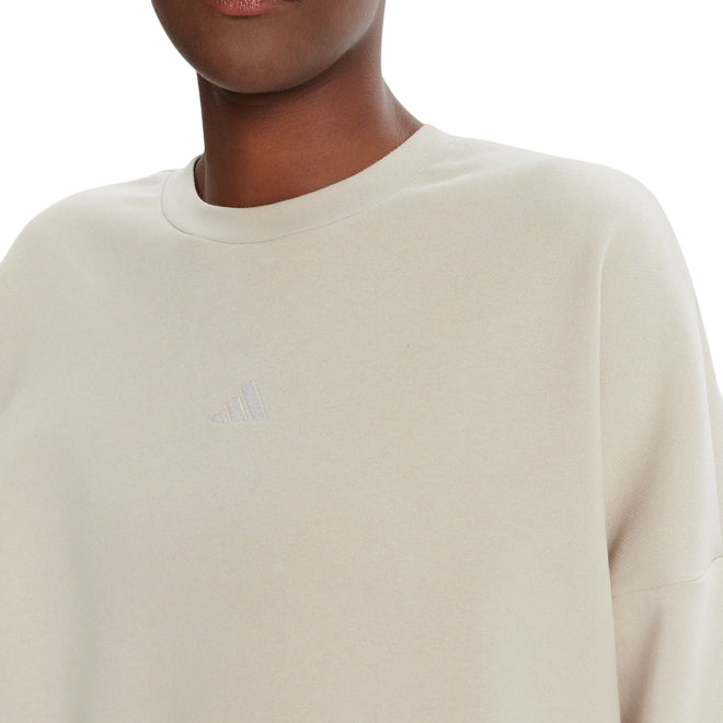Adidas Felpa Essentials Small Logo Feelcozy JI6069 Beige - Dettaglio Logo Ricamato