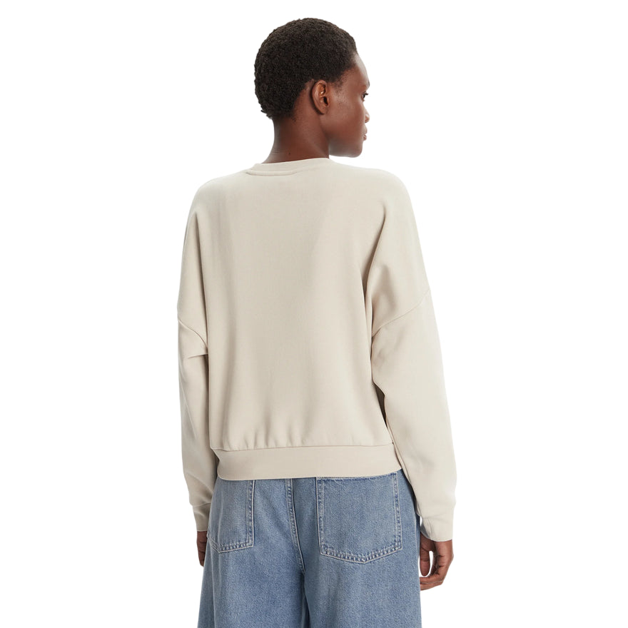 Adidas Felpa Essentials Small Logo Feelcozy JI6069 Beige - Vista Posteriore