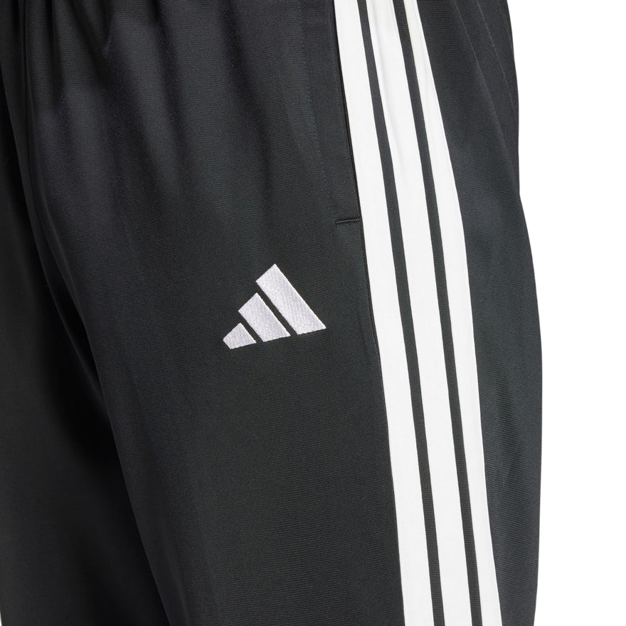 Adidas Tuta Sportiva Basic 3 Strisce Tricot Track Suit JI8858 Nero - Dettaglio Logo e Tre Strisce Pantalone