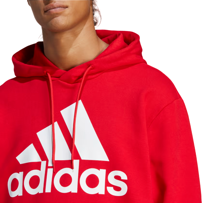 Adidas felpa con cappuccio da uomo Essentials Grande Logo IC9365 rosso sportiamo 2