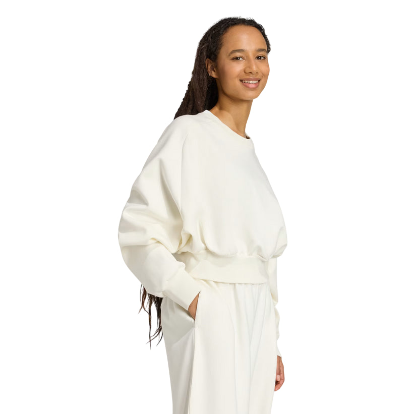 Adidas felpa da donna Soft Lux Loose JV9893 bianco laterale destro