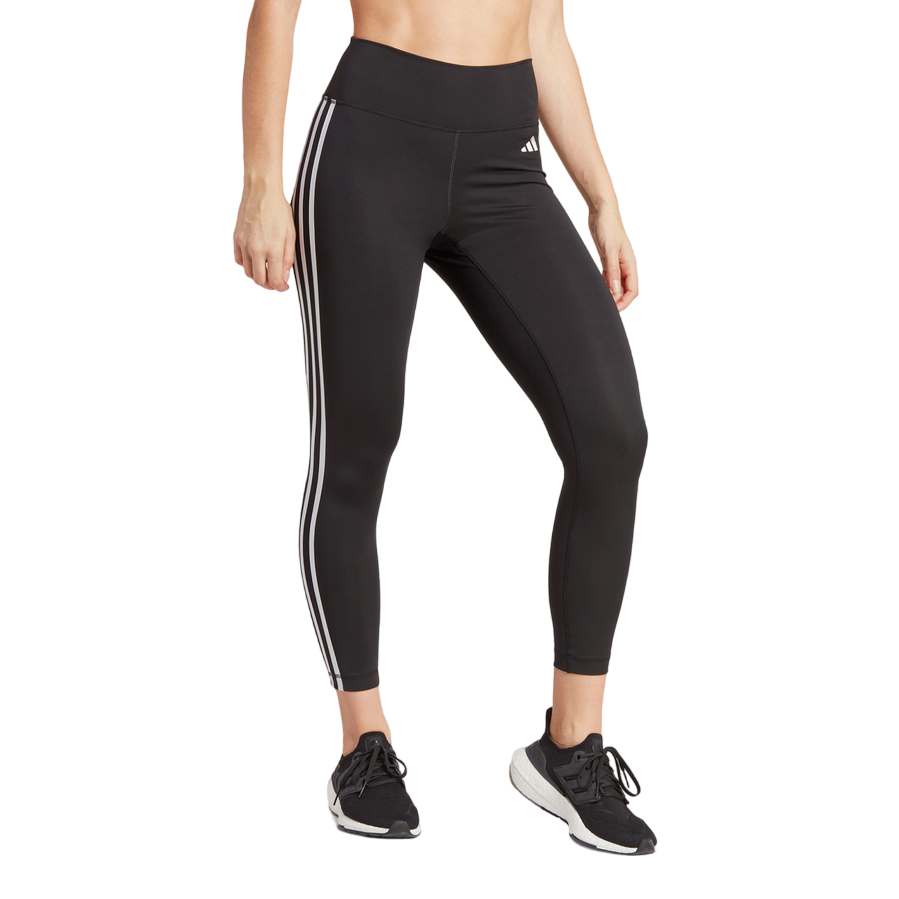 Adidas pantalone Leggings 7/8 da donna Train Essentials 3 strisce HT5438 nero-bianco