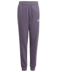 Adidas girl's tracksuit in fleece cotton with crew neck sweatshirt and trousers with cuff IJ6255 pink-plum