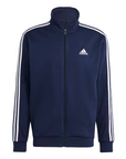 Adidas Basic 3 stripes tracksuit in fleece cotton IJ6064 blue 