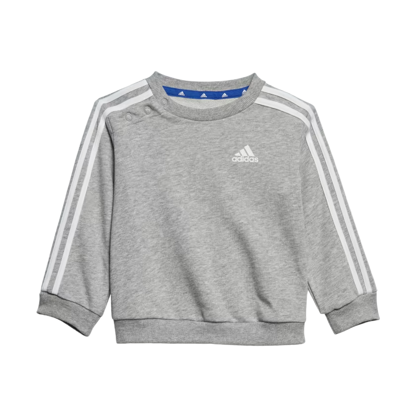 Adidas tuta sportiva da bambino Essentials 3 Strisce IJ6338 grigio-bianco-azzurro