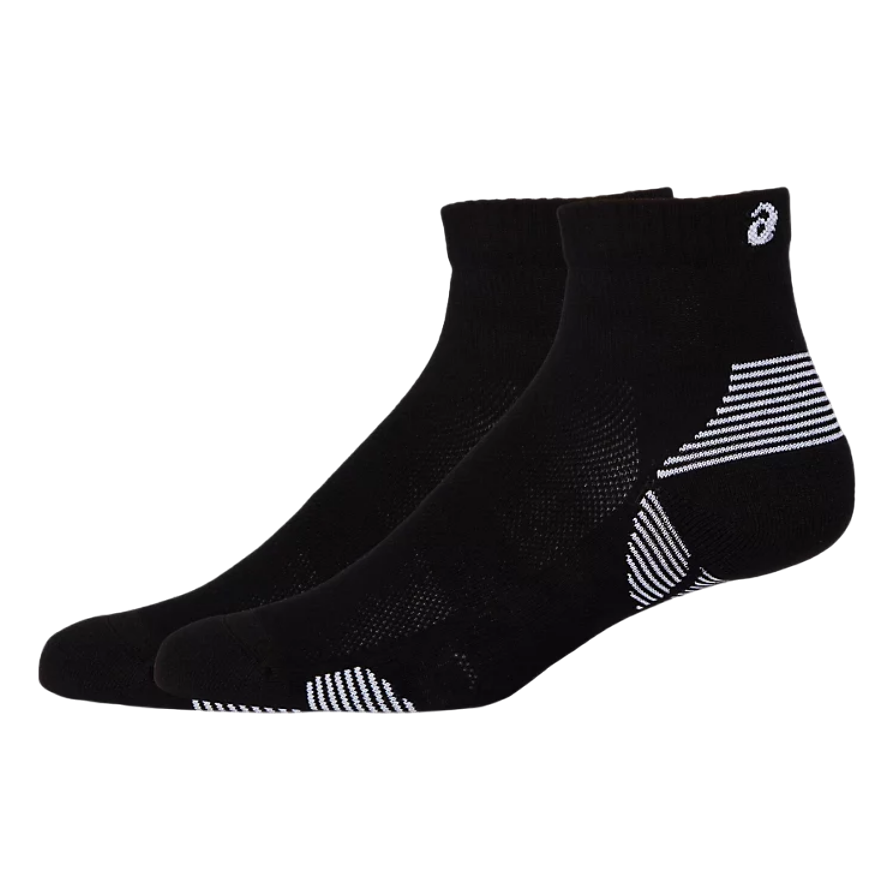 Asics shock-absorbing running sock 3013A800-800 black and white. Pack of 2 pairs