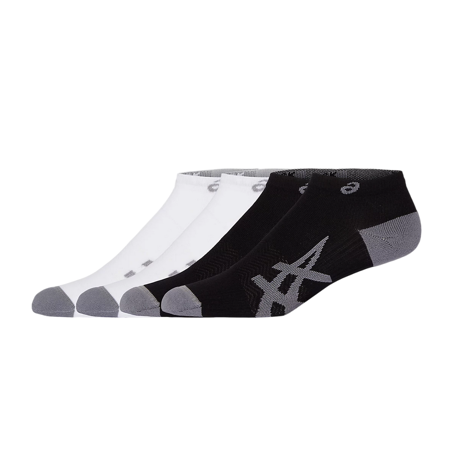 Asics lightweight ankle high running socks 3013A799 100 black and white. Pack of 2 pairs