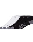 Asics lightweight ankle high running socks 3013A799 100 black and white. Pack of 2 pairs