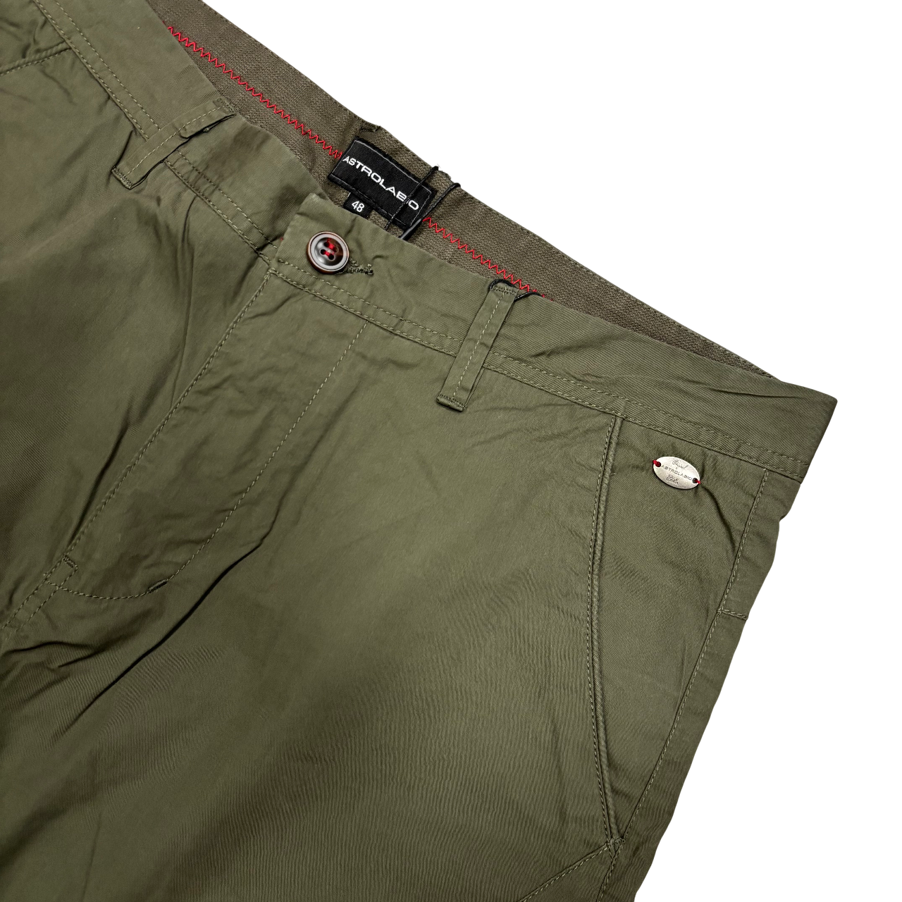 Bermuda verde Astrolabio da uomo modello CU9N 721 in fresco cotone, pantalone corto estivo di alta qualità - tasca