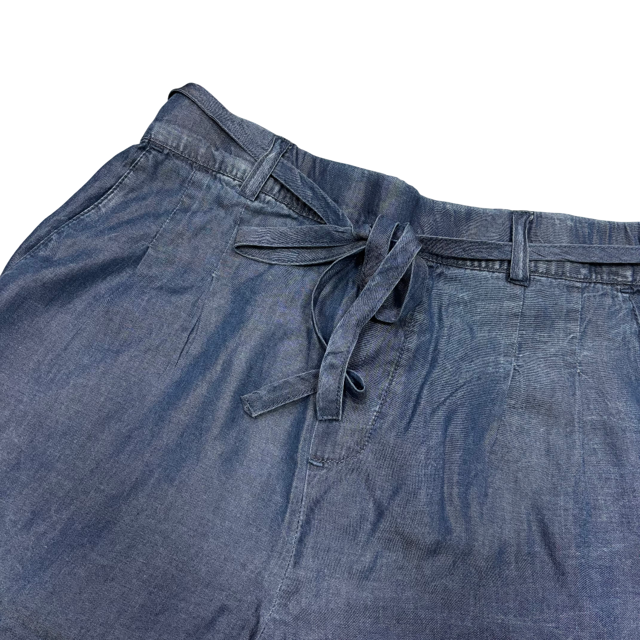 Astrolabio pantaloncino jeans estivo da donna CA61 460 blu con elastico e coulisse in vita - cintura