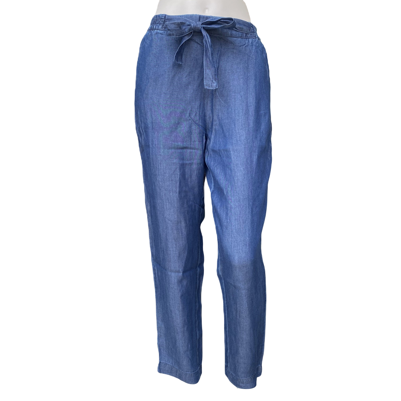 Pantalone fresco estivo Astrolabio CA62 460 blu da donna con elastico in vita per massimo comfort - frontale