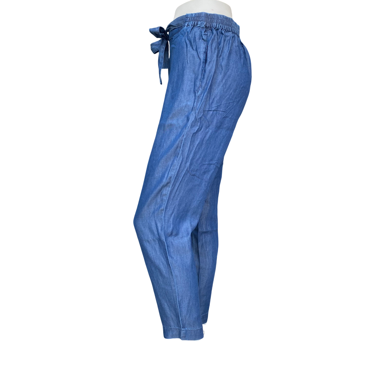 Pantalone fresco estivo Astrolabio CA62 460 blu da donna con elastico in vita per massimo comfort - laterale