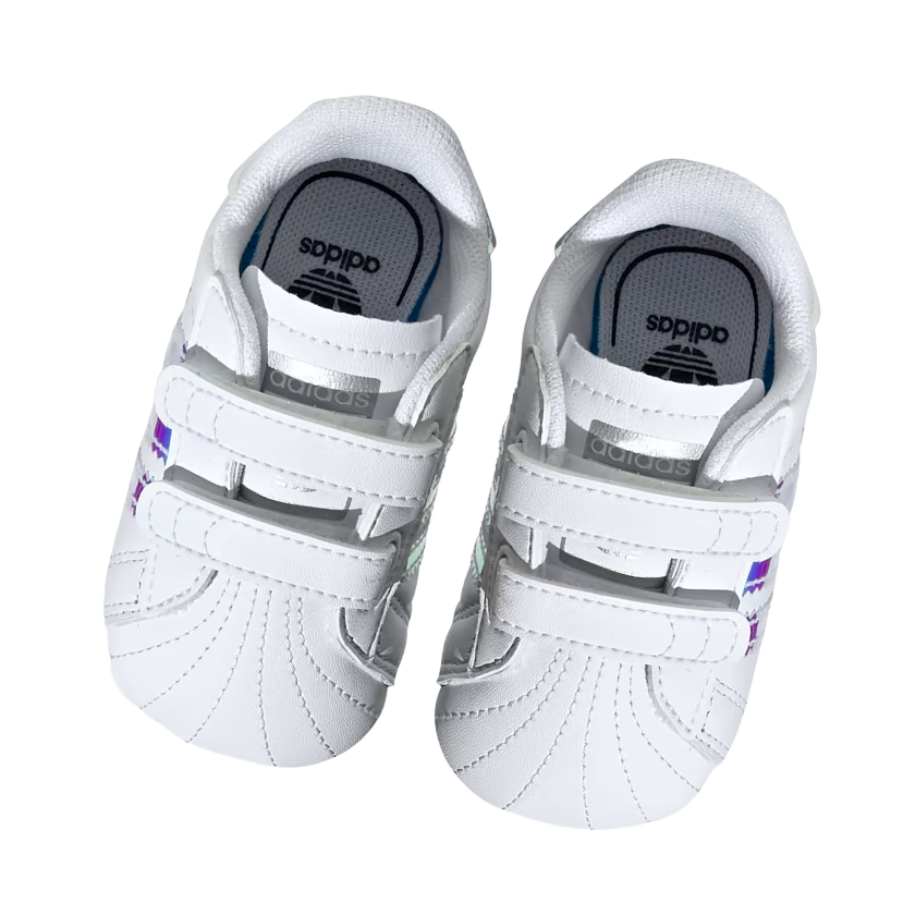 Adidas Original cradle sneakers for girls Superstar Crib BD8000 iridescent white
