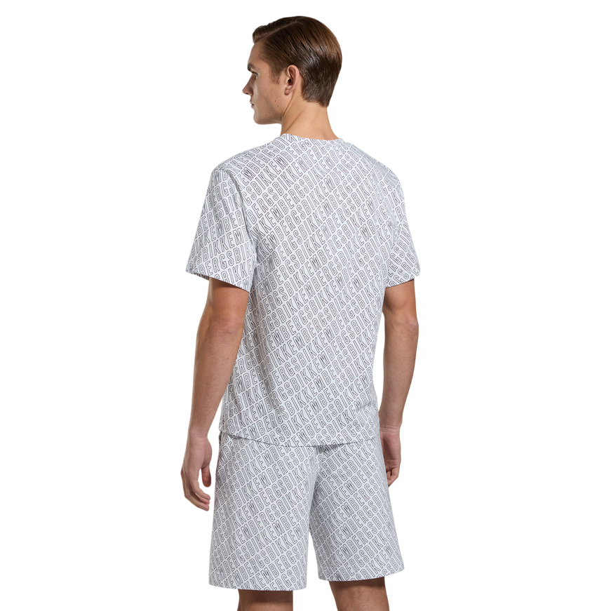 T-shirt BIKKEMBERGS BMT0912 1000 bianca da uomo con esclusiva stampa all-over camouflage, jersey di cotone premium e design contemporaneo - posteriore