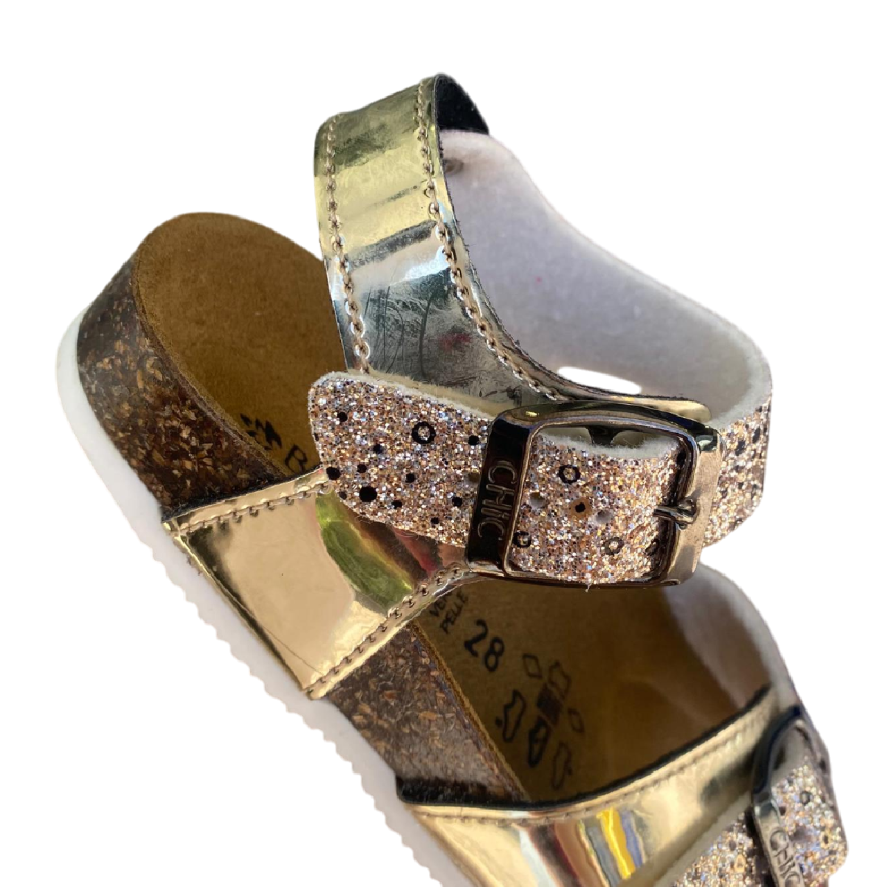 Biochic sandalo 44101R platino - dettaglio fibia
