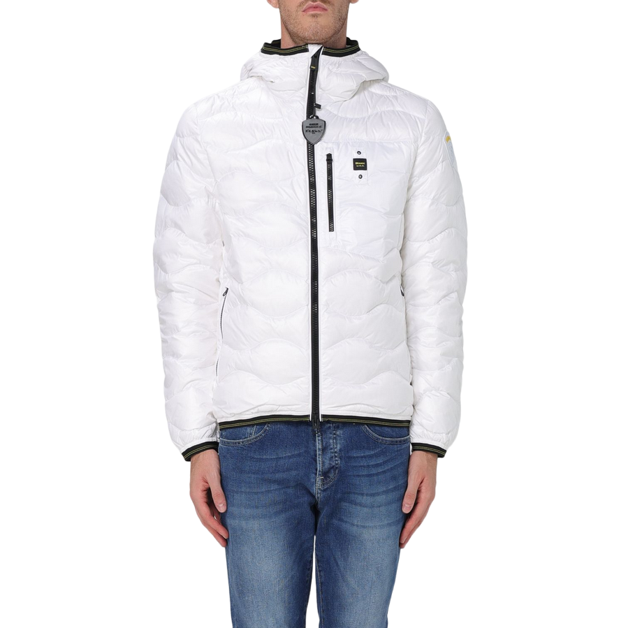 Blauer Piumino da uomo leggero ad onde Wave 24WBLUC0303 006355 100 bianco