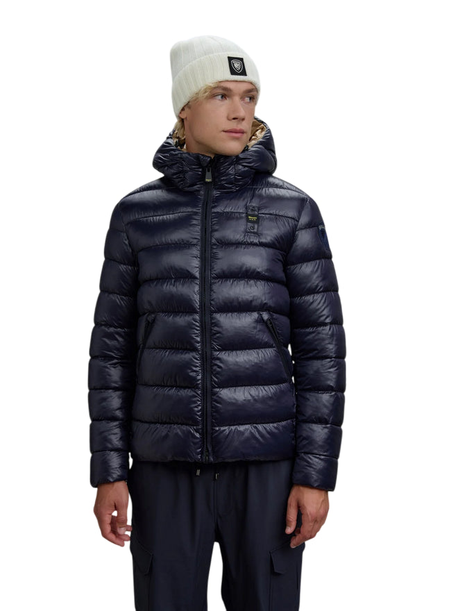 Blauer Giubbetto Uomo in Nylon Eco Adams - Blu - 25WBLUC02079-A05958 - fronte