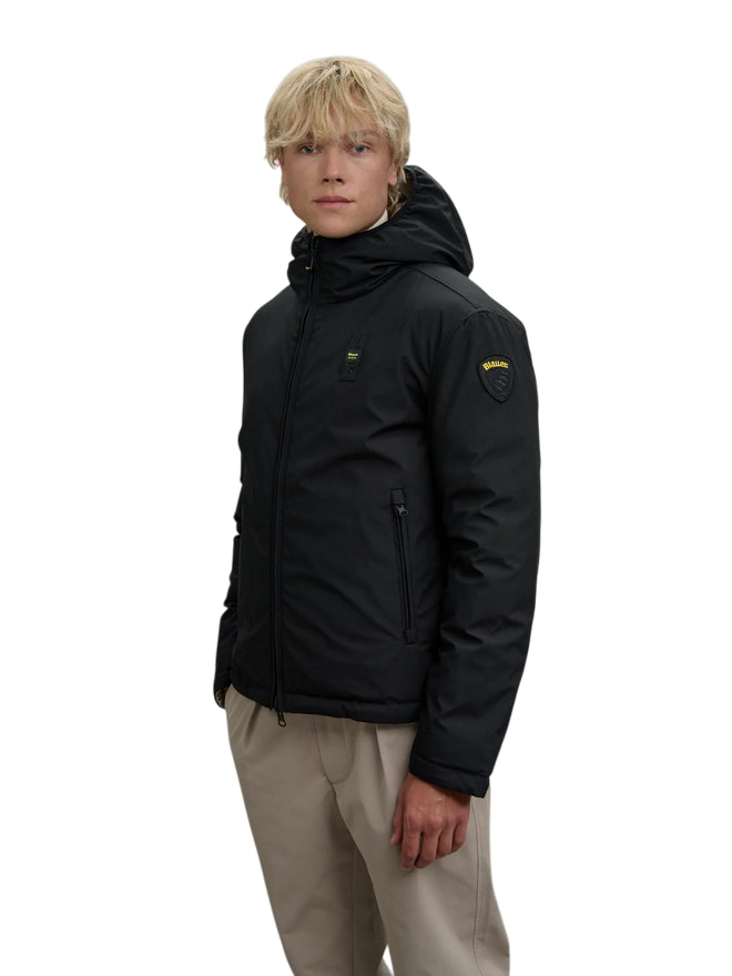 Blauer Giubbotto Uomo Reversibile Ballard in Nylon Neoprene - Nero - 25WBLUC06082-005480 - fronte