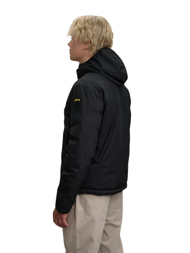 Blauer Giubbotto Uomo Reversibile Ballard in Nylon Neoprene - Nero - 25WBLUC06082-005480 - retro