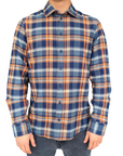 Blend checked long-sleeved men's shirt 20716899 194024 blue-orange