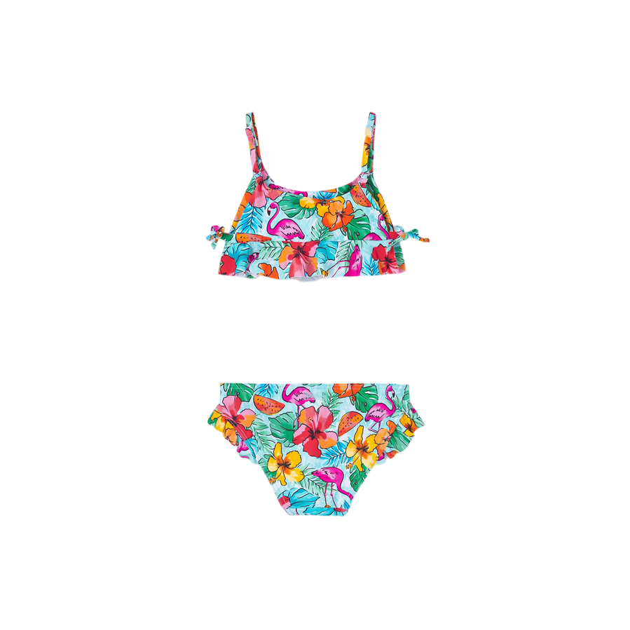Boboli Swimsuit Bikini printed with ruffles for girls 828312 9308 marine water