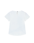 Boboli Short sleeve t-shirt in combined jersey for girls 438061 1100 white