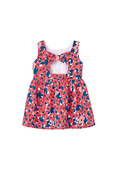 Boboli Baby girl&#39;s satin dress with floral print 238069-9407 pink