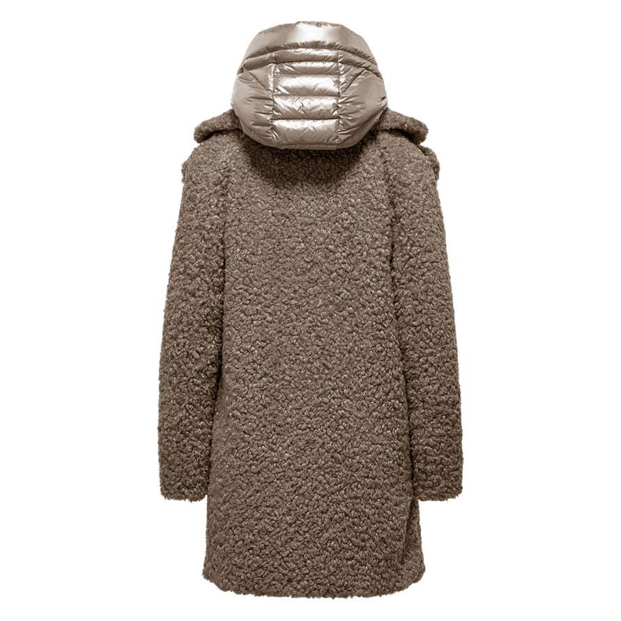 Bomboogie Odessa Overcoat CW6570TSFC5_172 Tortora- Cappotto lungo donna elegante e funzionale - posteriore