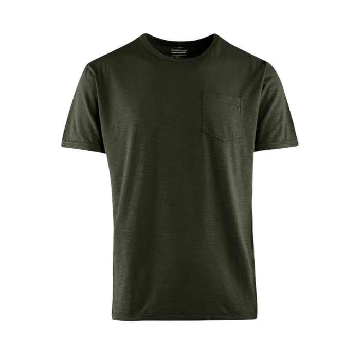 Bomboogie maglietta girocollo manica corta da uomo in cotone jersey fiammato TM7903TJSG5 verde palude