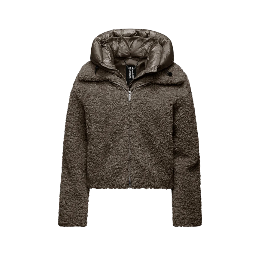 Bomboogie cappotto corto con cappuccio in Sherpa Fleece da donna JW8196TSFC4 148 bronzo