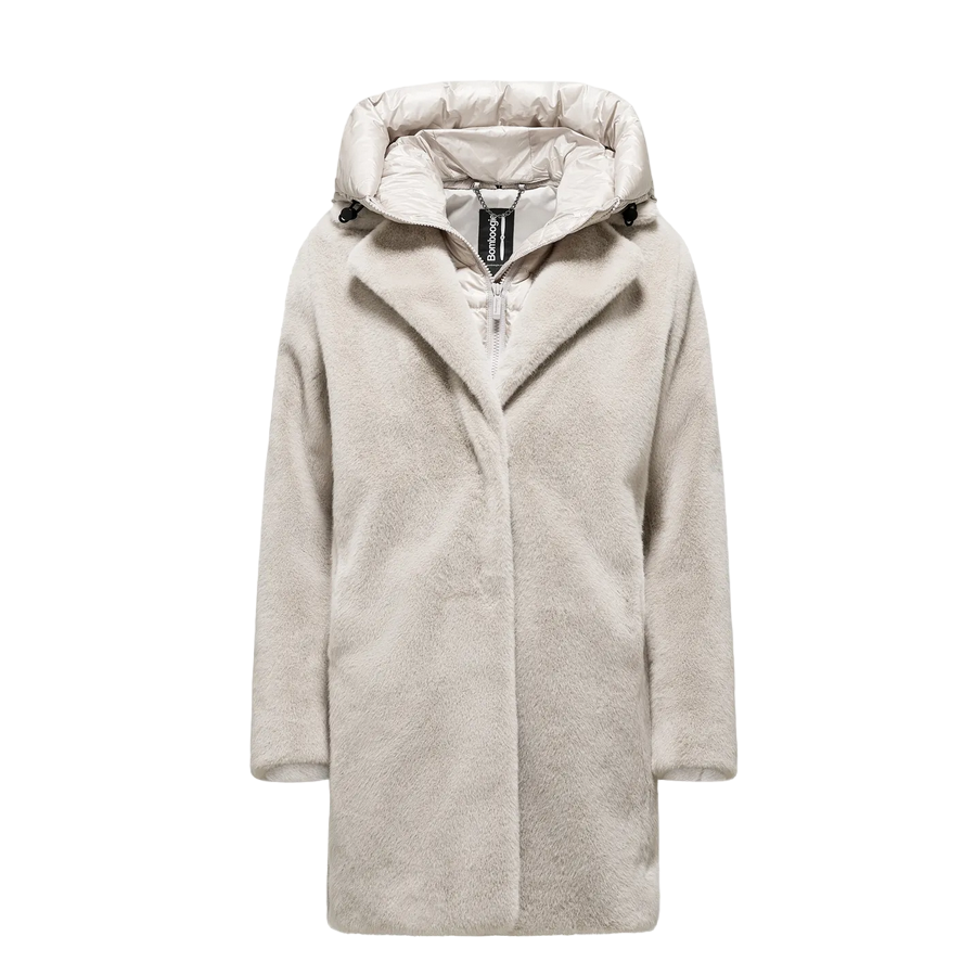 Bomboogie cappotto in ecopelliccia da donna Odessa CW6570TFSB4 503 grigio cristallo