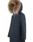 Bomboogie children's parka jacket with hood and fur CK094VTAC3 297 blue